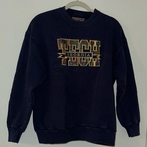 Jansport Georgia Tech Sweatshirt - Size Large L Heavyweight Cotton Embroidered